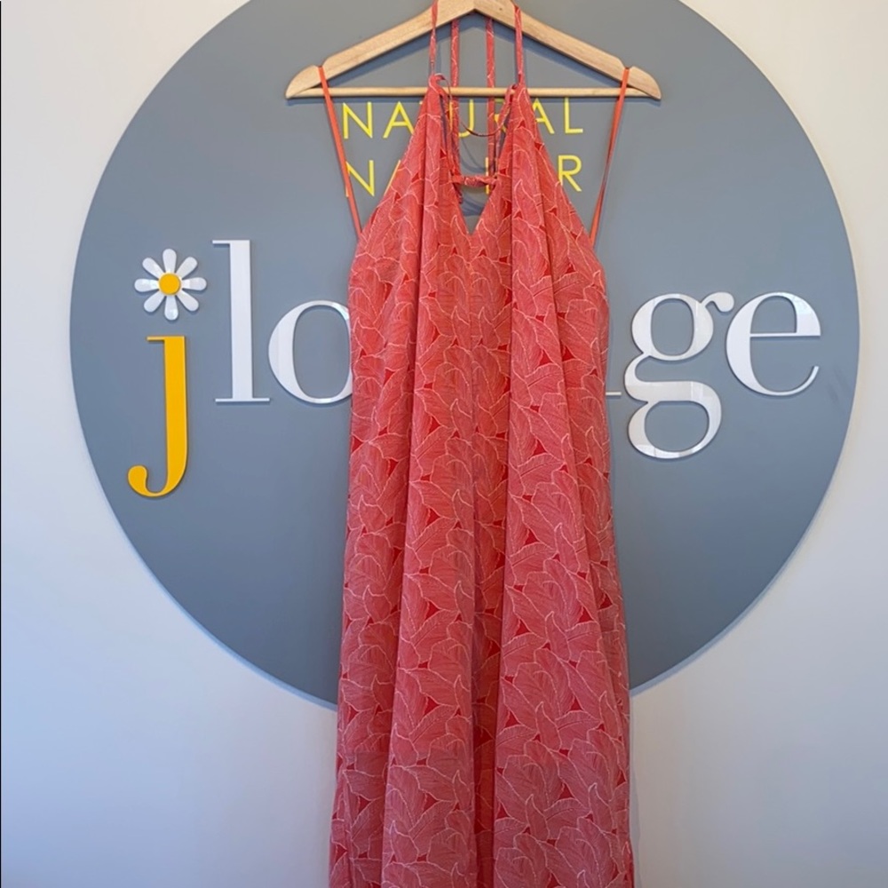 Red and White Midi Length Dress